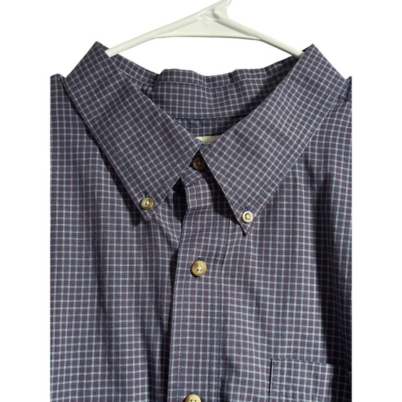 Wrangler RIATA Mens XXL Burgundy Navy White Checkered Pattern Plaid Button Up - Picture 8 of 8